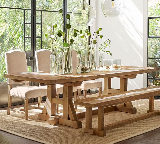 Stafford Reclaimed Pine Extending Dining Table Pottery Barn Scroll To Next Item