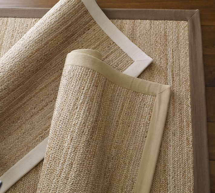 Color Bound Flat Braided Jute Rug Honey Pottery Barn