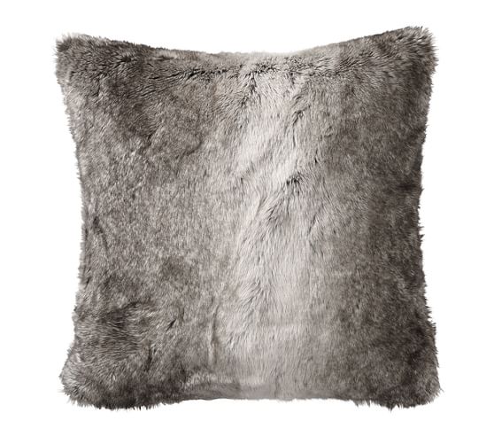 Faux Fur Pillow Cover Gray Ombre Pottery Barn