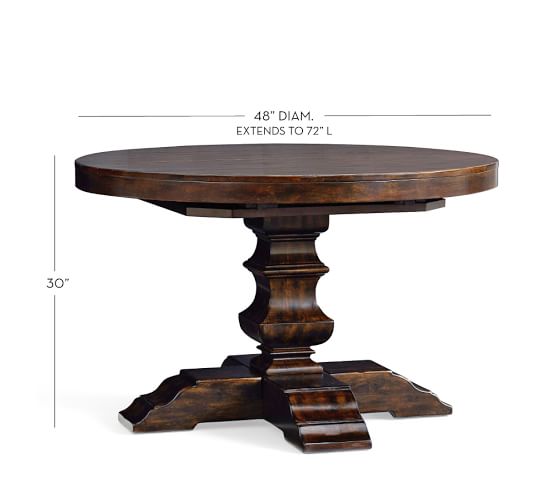 Banks Extending Pedestal Dining Table, Alfresco Brown Pottery Barn