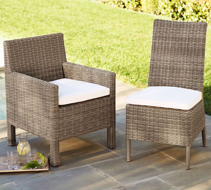 torrey all weather wicker dining side chair natural pottery barn