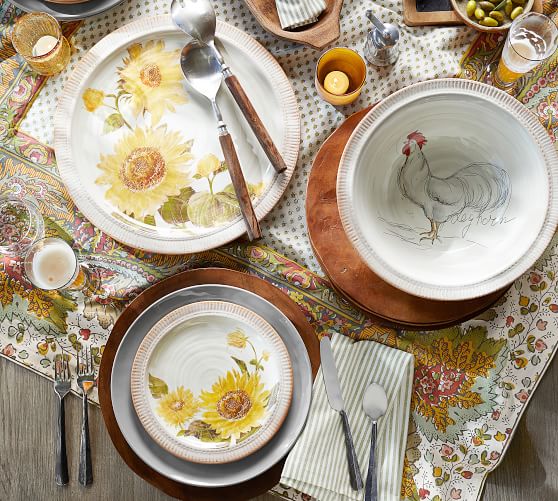 Sunflower Salad Plate, Set of 4 Pottery Barn