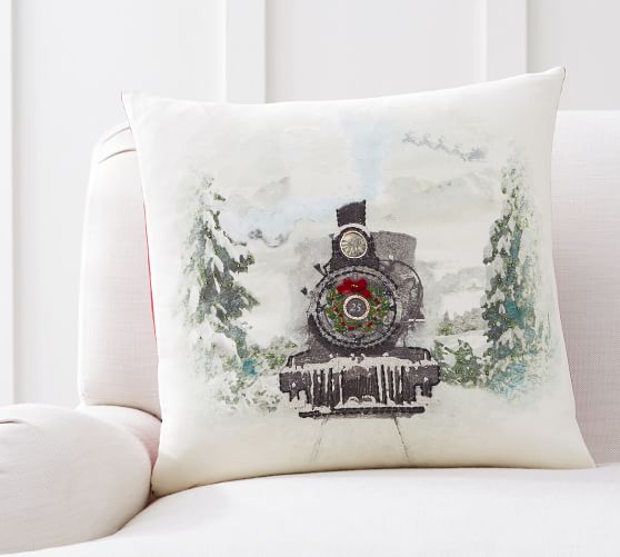 Nostalgic Santa Train Pillow Cover Pottery Barn