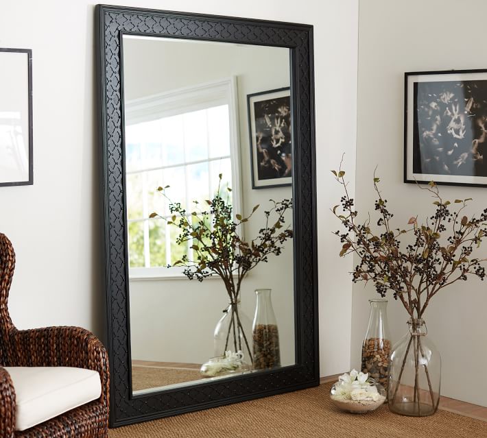 Black Fretwork Floor Mirror Pottery Barn