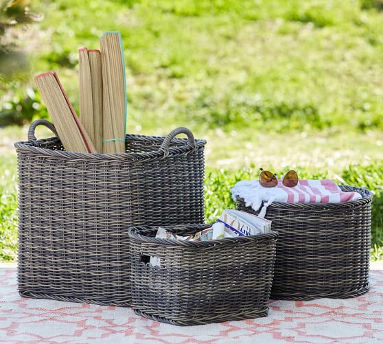 Huntington Outdoor Baskets Pottery Barn