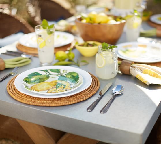 Lemon Melamine Salad Plate, Mixed set of 4 Pottery Barn