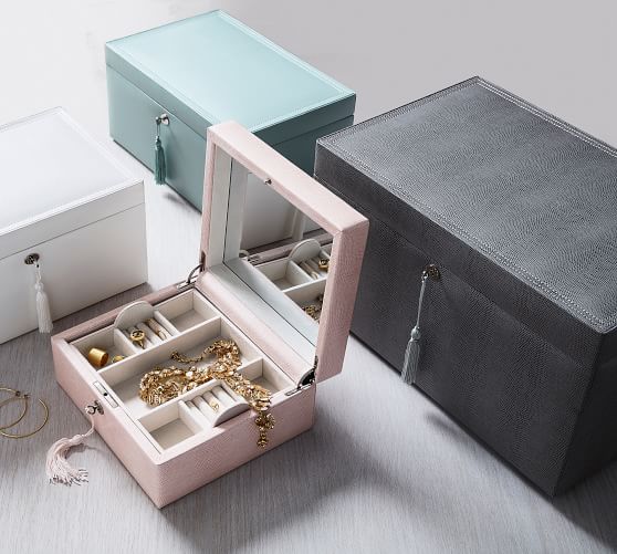 McKenna Leather Jewelry Armoire Pottery Barn