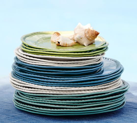 Rope Outdoor Dinnerware, Green Pottery Barn