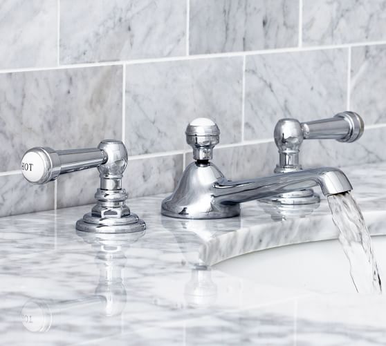 Reyes Lever Handle Widespread Bathroom Faucet Pottery Barn Reyes Lever Handle Widespread Bathroom Faucet