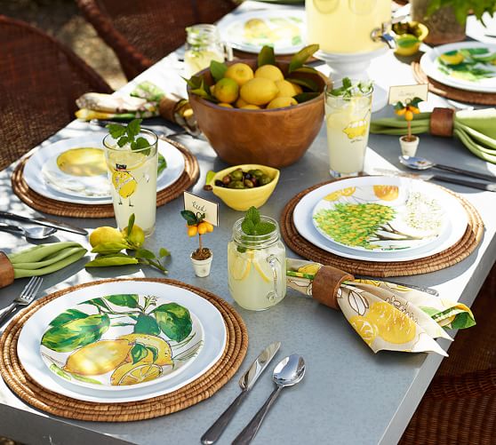 Lemon Melamine Salad Plate, Mixed set of 4 Pottery Barn