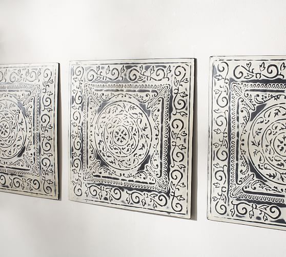 Vintage Tin Tiles, Set of 3 Pottery Barn