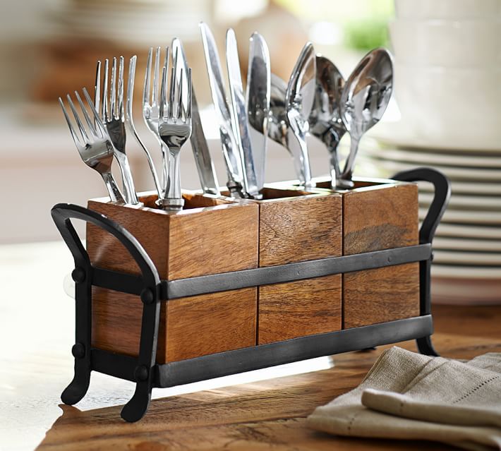 Vintage Blacksmith Flatware Caddy Pottery Barn