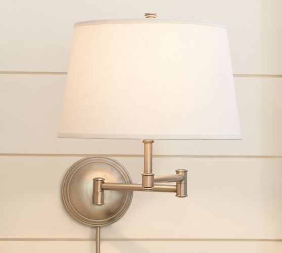 Cfl Chelsea Swing Arm Sconce Base With White Shade Bronze Finish