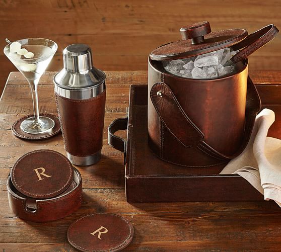 Saddle Leather Drink Coaster Set Of 6 Pottery Barn Saddle Leather Drink Coaster Set Of 6
