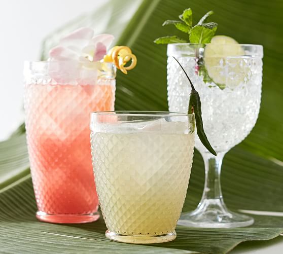 Tropical Pineapple Acrylic Cocktail Glasses, Set of 4 Pottery Barn