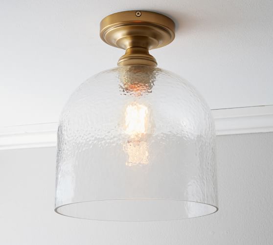PB Classic Flush Mount Textured Glass Pottery Barn