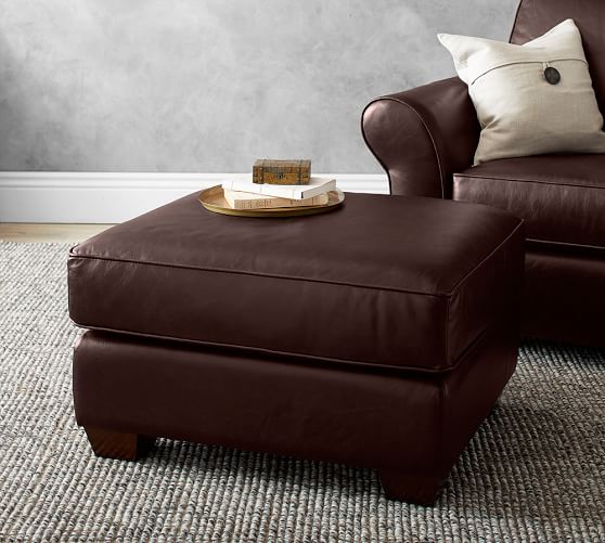 Pb Comfort Leather Ottoman Pottery Barn Pb Comfort Leather Ottoman