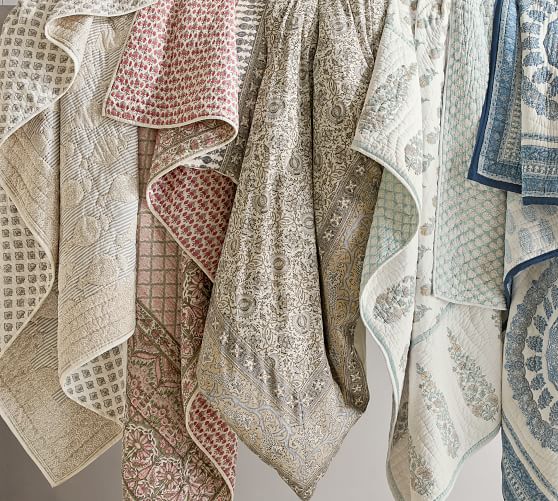 Amalia Reversible Block Print Quilt & Sham Pottery Barn