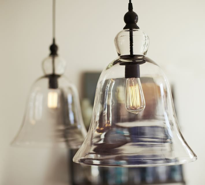 Large Rustic Glass Indoor Outdoor Pendant Pottery Barn