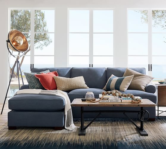 Townsend Roll Arm Upholstered Sofa With Reversible Storage Chaise Save