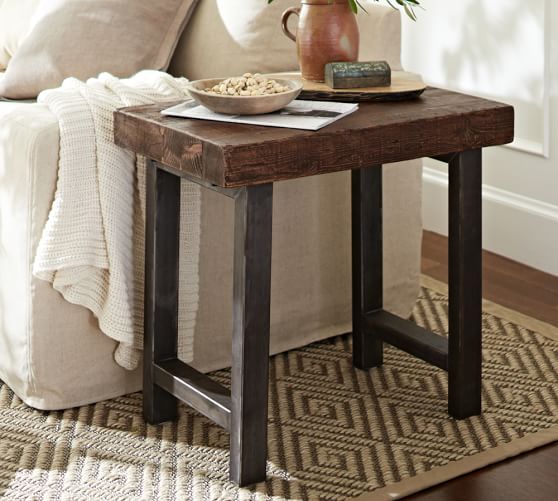 Griffin Reclaimed Wood End Table Pottery Barn