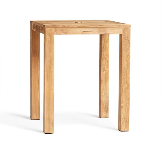 Madera Teak Bar Table & Barstools Set | Pottery Barn Madera Teak Bar Table & Barstools Set | Pottery Barn
