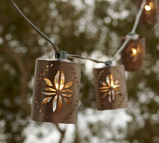 Punched Tin String Lights Pottery Barn Punched Tin String Lights