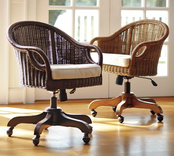 Wingate Rattan Swivel Desk Chair Pottery Barn Wingate Rattan Swivel Desk Chair