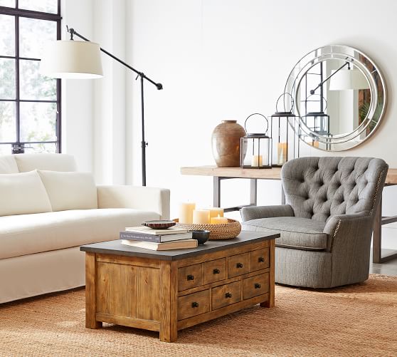 Marlena Antique Round Mirror Pottery Barn