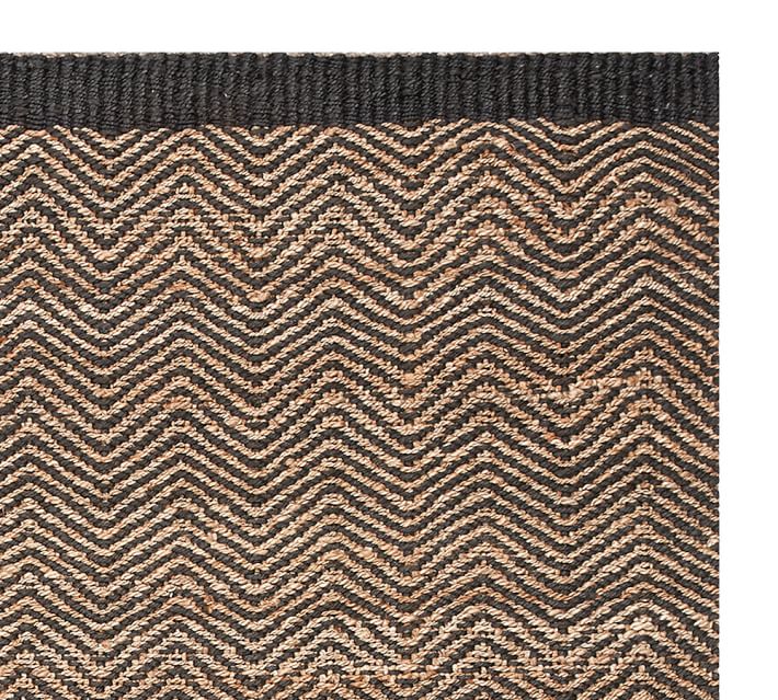 Cooper Zig Zag Natural Fiber Rug Swatch Black Pottery Barn