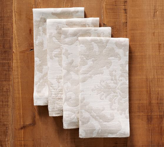 Jacquard Medallion Napkin, Set of 4 Flax Pottery Barn