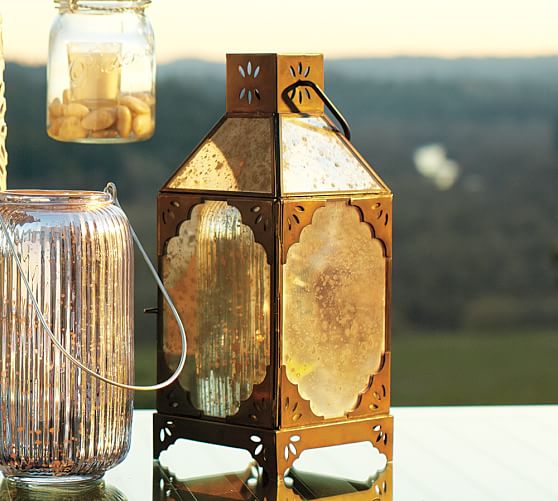 Ios Paned Mercury Glass Lanterns Pottery Barn