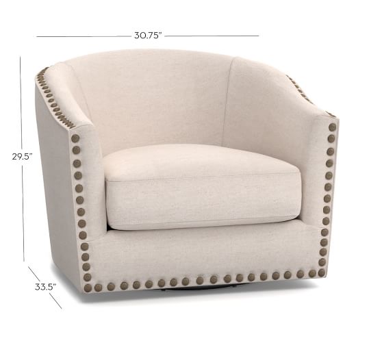 Harlow Upholstered Swivel Armchair Pottery Barn