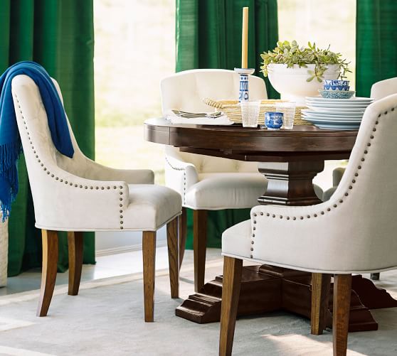 Banks Extending Pedestal Dining Table, Alfresco Brown Pottery Barn