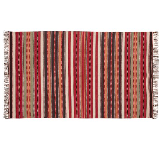 Jessa Stripe Dhurrie Rug Pottery Barn