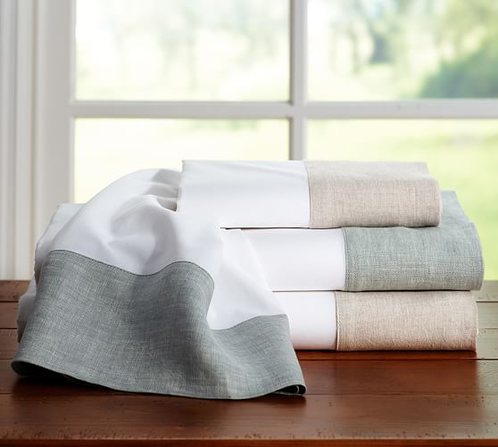 Linen Cuff Sheet Set Pottery Barn