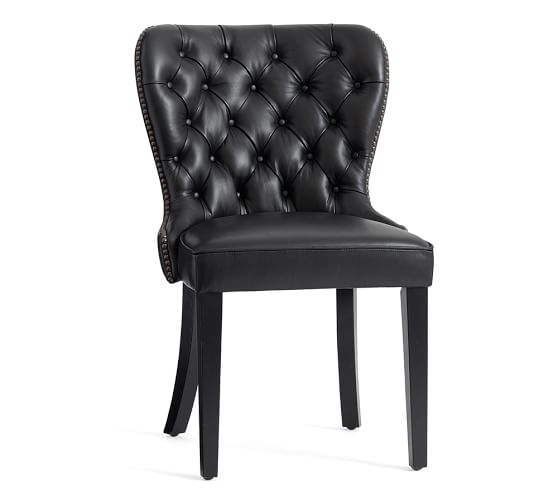 Caldwell Leather Dining Chair Pottery Barn