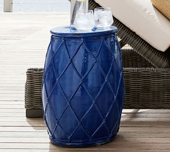 Net Ceramic Accent Table Pottery Barn