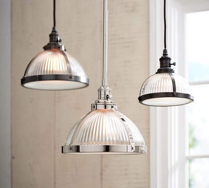 Pb Clic Pendant With Ribbed Gl Shade Pottery Barn