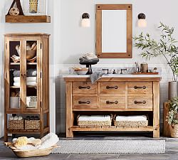Bathroom Vanities Pottery Barn Benchwright Single Wide Sink Vanity Wax Pine