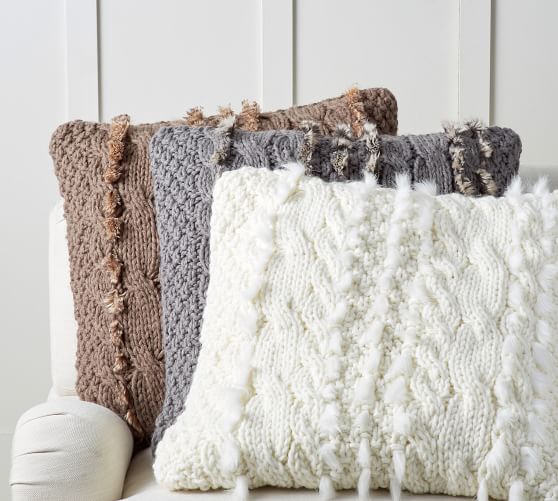 Faux Fur Cable Knit Pillow Covers Pottery Barn Fascinating How To Knit Pillow Covers Faux Fur Cable Knit Pillow Covers Pottery Barn Fascinating How To Knit Pillow Covers