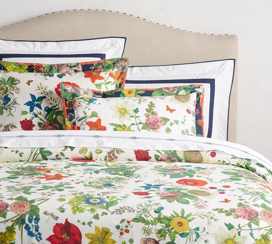 Bethany Floral Organic Print Duvet Cover & Sham Pottery Barn