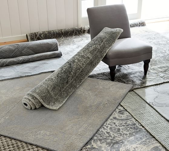Chunky Wool & Jute Rug Gray Pottery Barn
