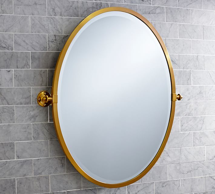 Kensington Pivot Oval Mirror Pottery Barn