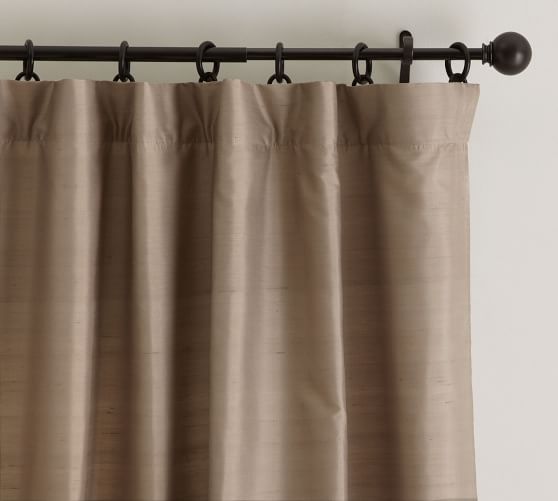 Dupioni Silk Pole Pocket Drape Brownstone Pottery Barn Dupioni Silk Pole Pocket Drape Brownstone