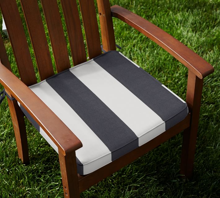 Sunbrella Piped Outdoor Dining Chair Cushion Stripe Pottery Barn