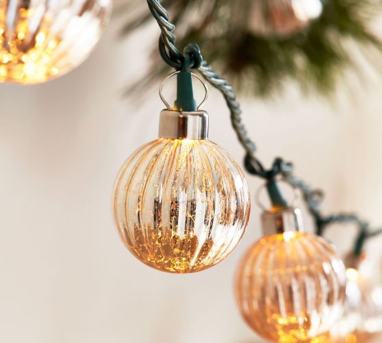 Silver Mercury Glass String Lights Pottery Barn