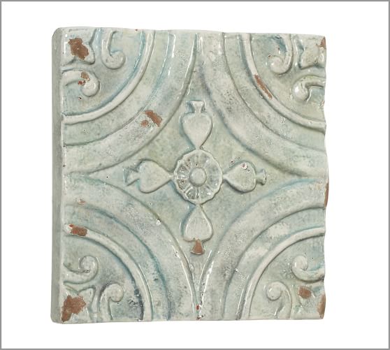Blue Ceramic Tile Wall Art Pottery Barn
