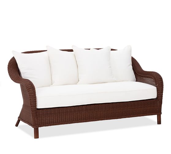 Palmetto AllWeather Wicker Sofa, Honey Pottery Barn