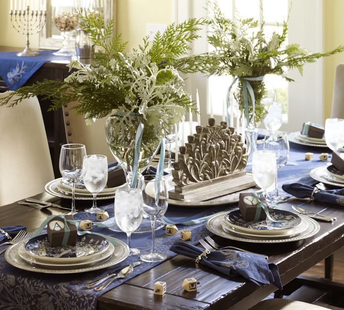 Hanukkah Table Runner Pottery Barn